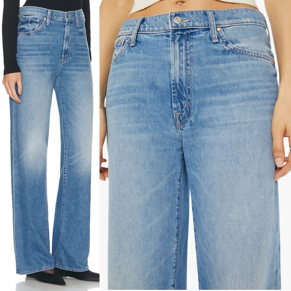 NWT Mother Denim The Dodger Sneak Wide Leg Blue Jeans 27 Tomorrow Never Knows - Picture 7 of 16